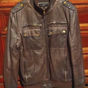 Brown faux leather jacket